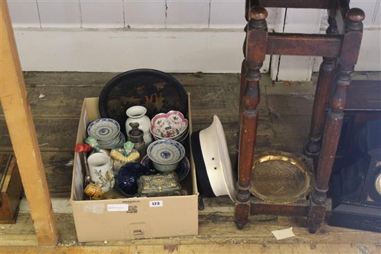 Mixed ceramics, table sailor, hat etc